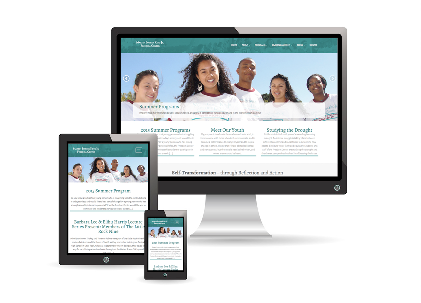 Web design and implementation for the Martin Luther King Jr. Freedom Center, an Oakland-based youth empowerment nonprofit.